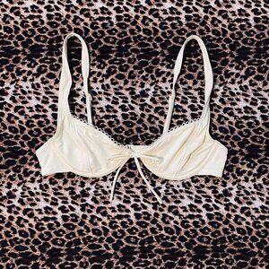 ♡︎ retro pale yellow demi bikini top ♡︎